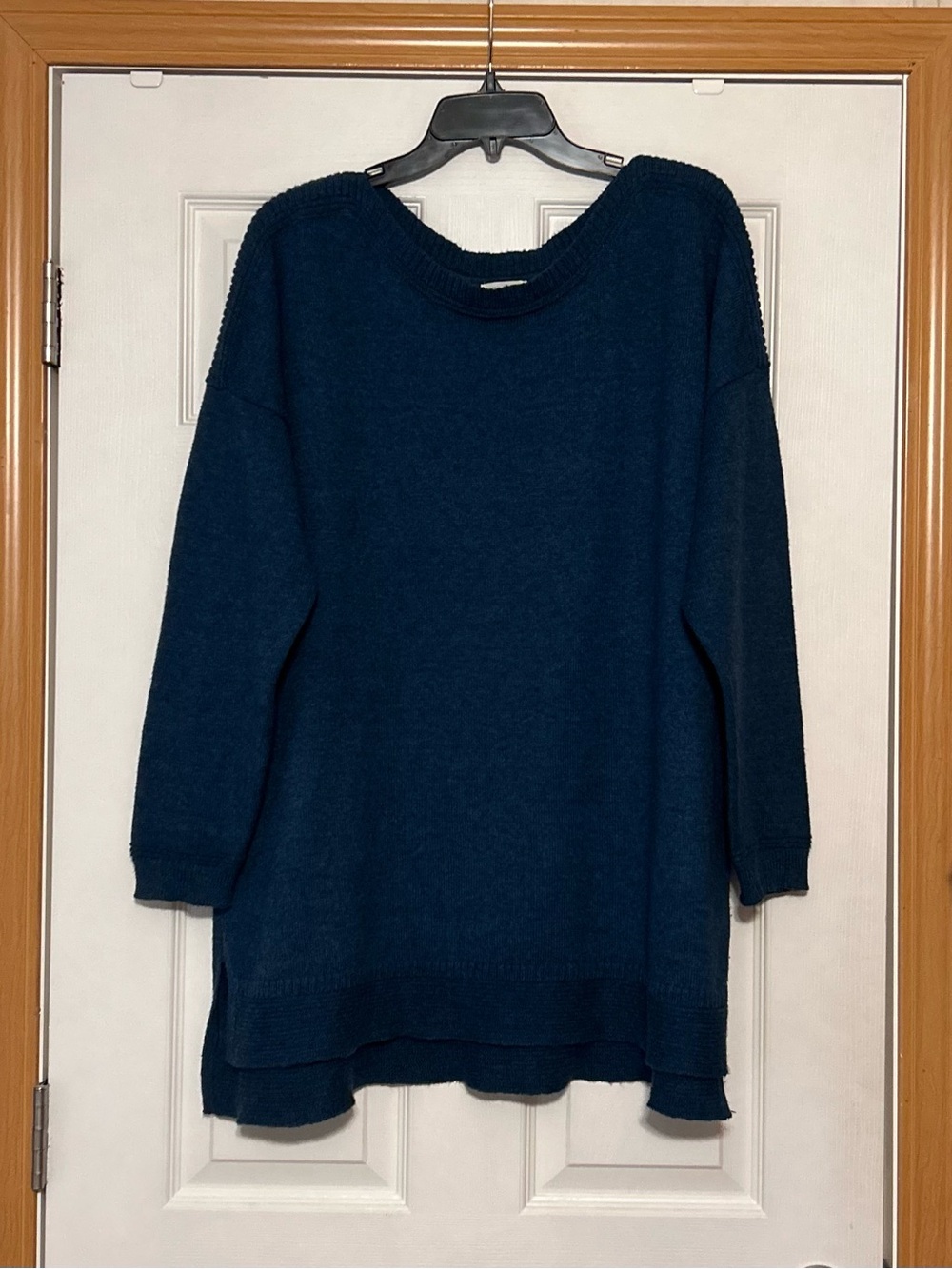 Relaxed Fit Teal Women's Longline Sweater